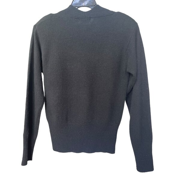 YarnWorks Women’s Sweater Size Medium Black Angora Vintage Blends Soft Warm - Picture 2 of 8